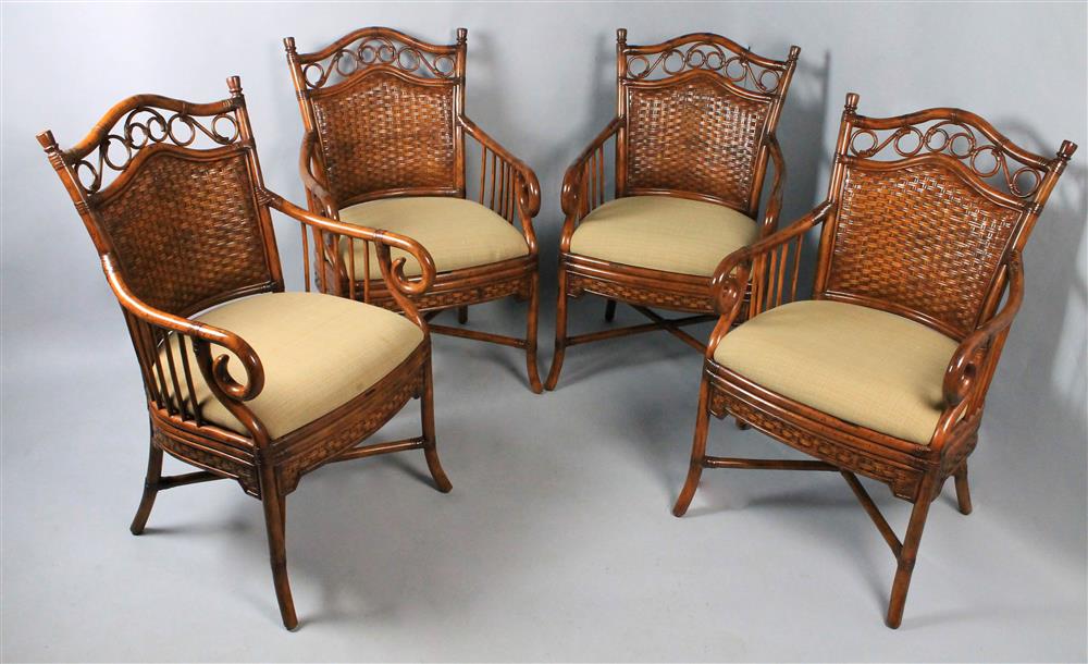 Appraisal: SET OF FOUR LEXINGTON CO ISLAND STYLE ARMCHAIRS TOGETHER WITH