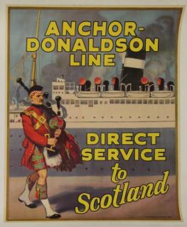 Appraisal: Anchor-Donaldson Line Direct Service to Scotland Color Lithograph Poster Printed