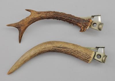 Appraisal: Two Antler Handled Cigar Cutters Each approx L with a