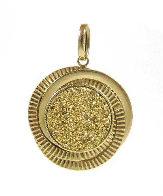 Appraisal: MILOR FOURTEEN KARAT GOLD REVERSIBLE PENDANT one side with a