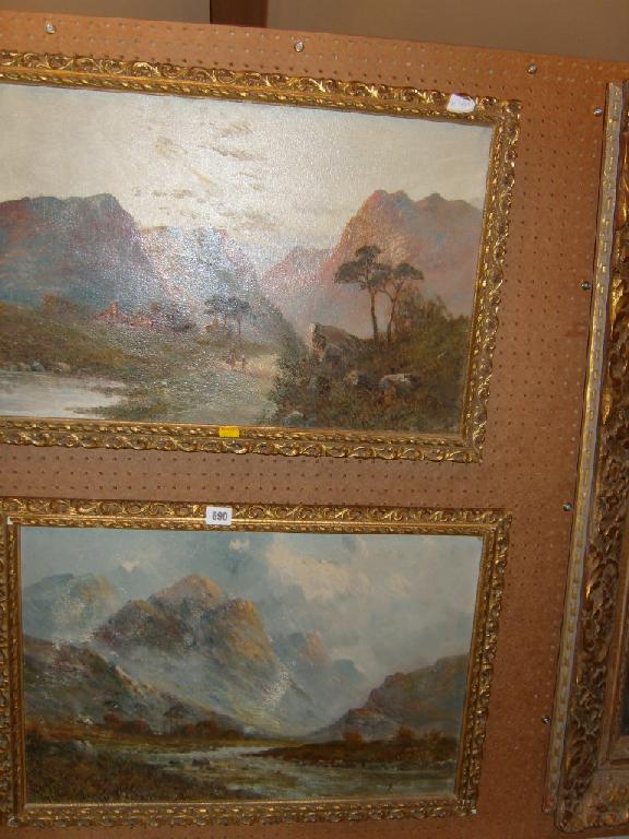 Appraisal: A pair of late th century oil paintings on canvas