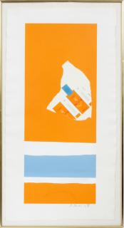 Appraisal: ROBERT MOTHERWELL LITHOGRAPH COLLAGE POCHOIR GEORGES DUCHENE HAWTHORNE PAPER HARVEST