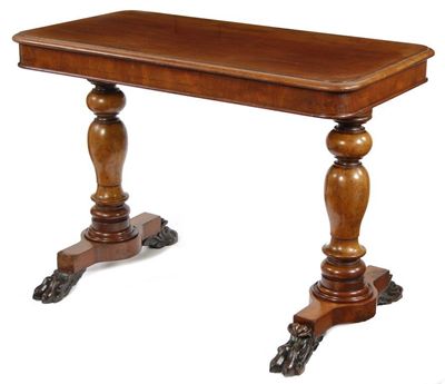 Appraisal: A mahogany centre table the rectangular moulded edge top on