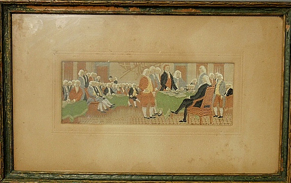 Appraisal: - Rare Stevengraph pure silk picture titled The Declaration of