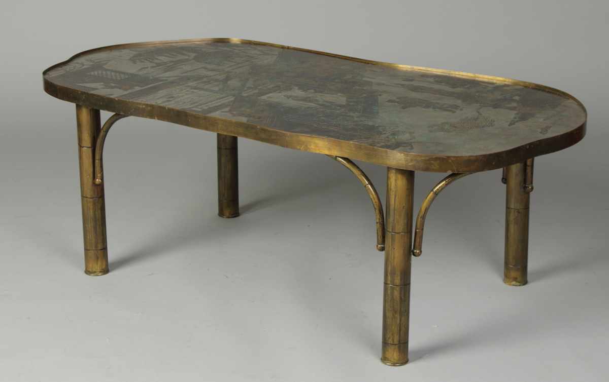 Appraisal: The Chan Table by Philip LaVerne Sgn on top Pewter