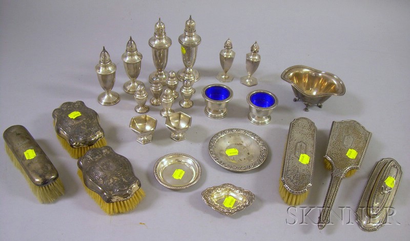 Appraisal: Approximately Twenty-eight Silver Vanity and Table Items including salts casters