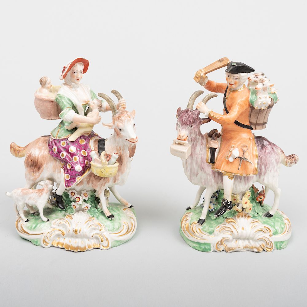 Appraisal: Pair of Derby Porcelain Figures of the Tailor and His