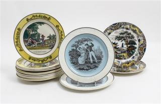 Appraisal: A Collection of Fifteen Creil Plates Diameter of larger series