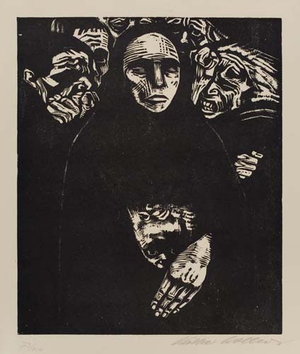 Appraisal: K THE KOLLWITZ Das Krieg Woodcut on cream wove paper