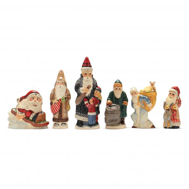 Appraisal: GROUP OF SIX VAILLANCOURT SANTA FIGURES To include and with