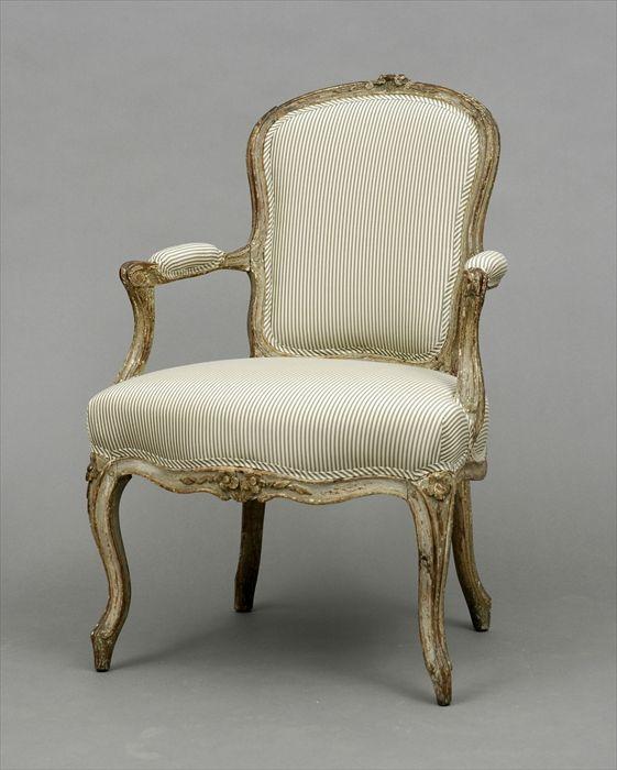 Appraisal: Louis XV Carved and Painted Fauteuil x x in