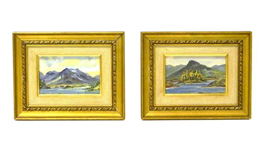 Appraisal: Pair of framed oil on canvas landscapes by E T