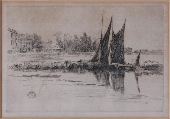 Appraisal: James Abbott McNeill Whistler Massachusetts - HURLINGHAM c etching drypoint