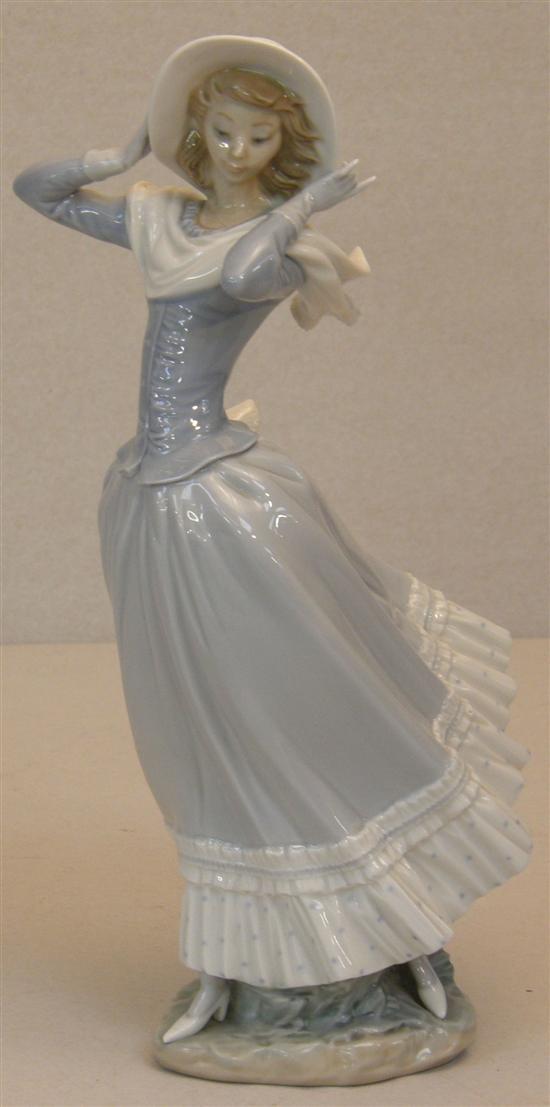 Appraisal: Lladro figure of a girl wearing a white bonnet h