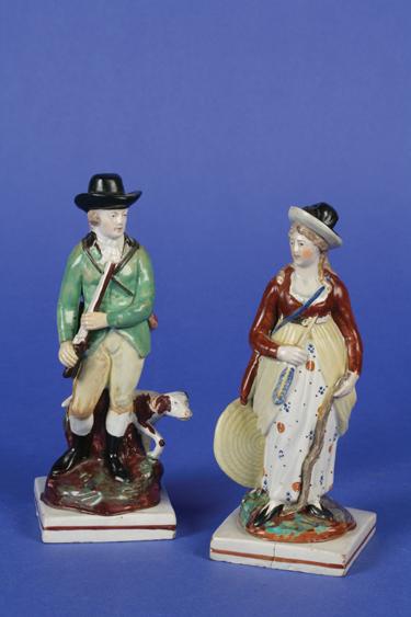 Appraisal: AN EARLY TH CENTURY STAFFORDSHIRE FIGURE OF LADY ARCHER on