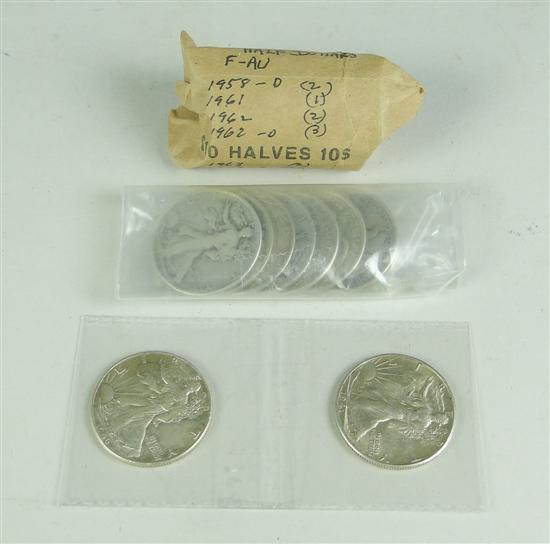 Appraisal: Roll Coins of Franklin Half Dollars Various dates and grades