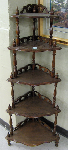 Appraisal: VICTORIAN WALNUT CORNER WHAT-NOT STAND American late th early th