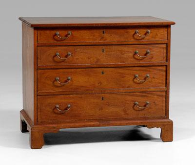 Appraisal: Virginia Chippendale chest of drawers figured mahogany with yellow pine