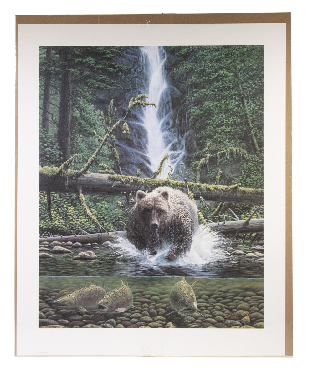 Appraisal: TERRY PYLES CONTEMPORARY ALASKA Fishin offset photo litho signed in