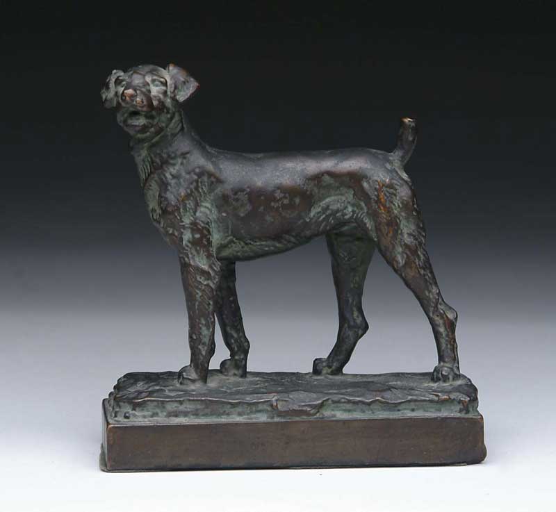 Appraisal: PAUL HERZEL American - STANDING DOG Bronze over plaster sculpture