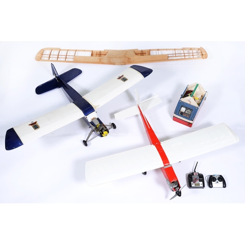 Appraisal: Two painted balsa wood model aircraft with Enya or other