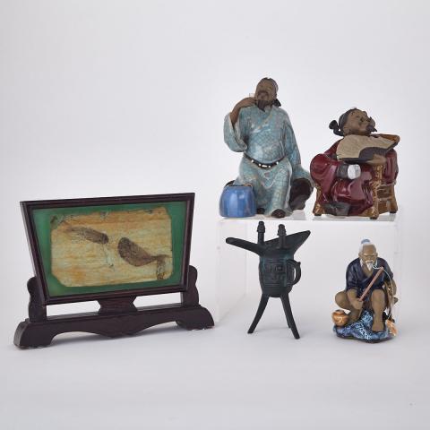 Appraisal: Group of Assorted Asian Items Including three shekwan figures two