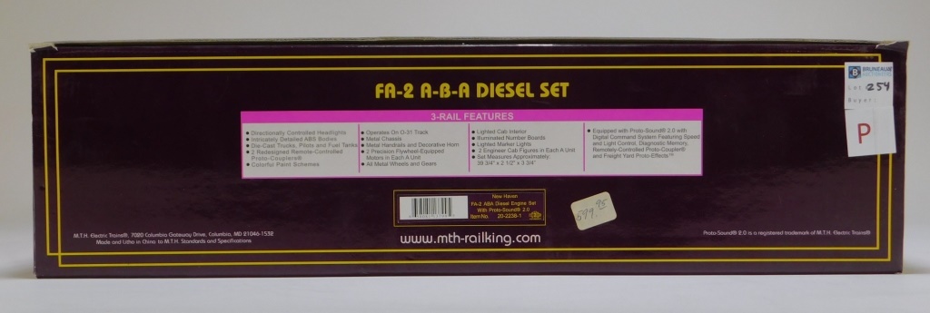 Appraisal: MTH NEW HAVEN FA- ABA DIESEL ENGINE TRAIN SET Item