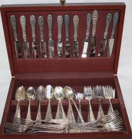 Appraisal: -PIECE STERLING SILVER FLATWARE SET BY STIEFF AND KIRK-STIEFF VERY