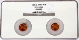 Appraisal: LINCOLN CENTS COINS MATED MINT ERROR TWO LINCOLN CENTS COINS