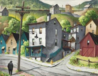 Appraisal: Henry Martin Gasser A street corner in Paterson New Jersey