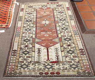 Appraisal: Caucasian carpet Caucasian carpet ' x '