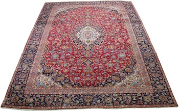 Appraisal: A Kashan Carpet Approx '- x '- Medium dense plush