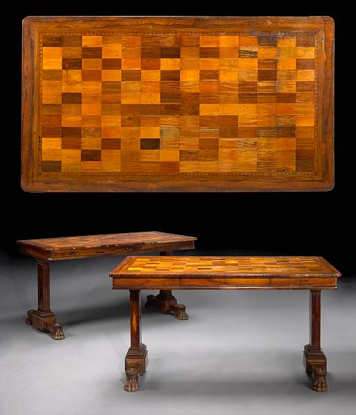 Appraisal: An unusual pair of Continental Colonial rosewood and specimen wood