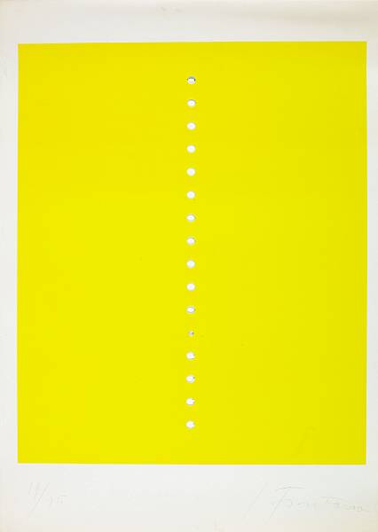 Appraisal: n a Lucio Fontana Italian - Concetto Spaziale silkscreen printed