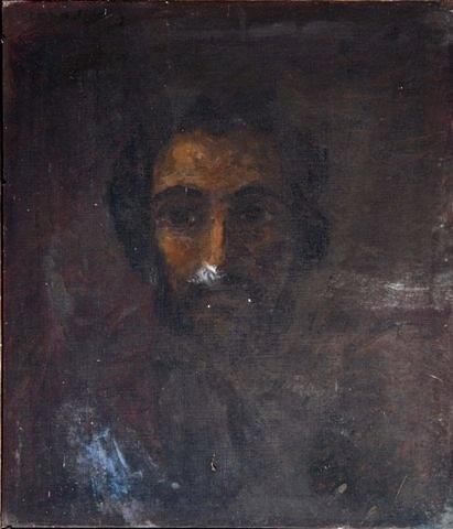 Appraisal: AN OLD OIL PAINTING on canvas of the head and