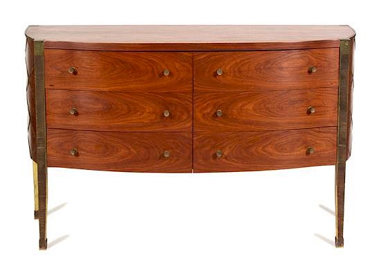 Appraisal: A Contemporary Bronze Inlaid Parquetry Inlaid Commode A Contemporary Bronze