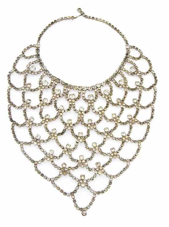 Appraisal: A Rhinestone Glamour Bib Necklace s