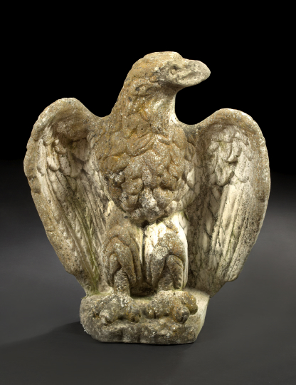 Appraisal: English Cast-Stone Garden Figure of a Winged Eagle on a