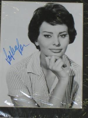 Appraisal: Five autographed photographs of Syd Charisse Cherie Lunghi Sophie Loren