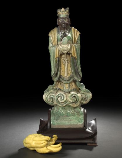 Appraisal: Chinese Glazed Tile Works Figure of the God of the