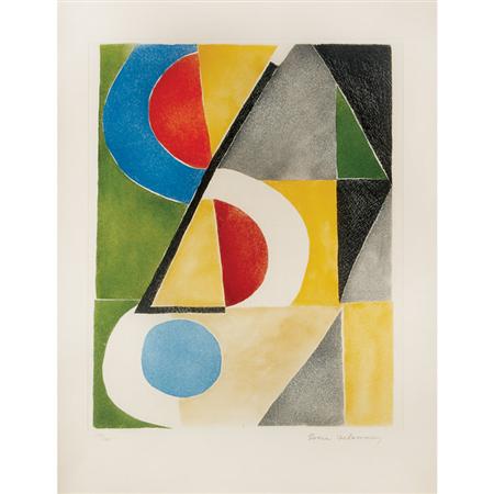 Appraisal: Sonia Delaunay COMPOSITION Color etching and aquatint Estimate -