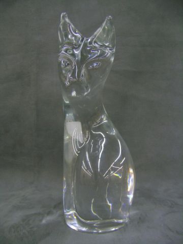 Appraisal: Signed Daum France crystal cat figure tall