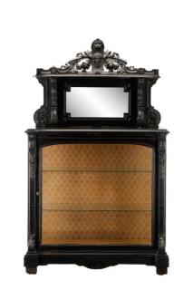 Appraisal: Rococo Revival Style Carved Ebonized Etagere American early th century