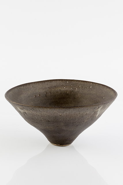 Appraisal: Lucie Rie - Bowl circa conical form dark tones of