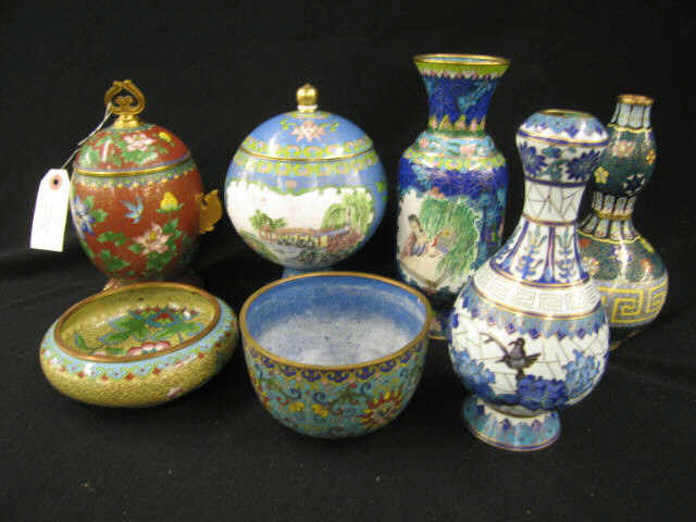 Appraisal: Pcs Chinese Cloisonne vases jars bowls