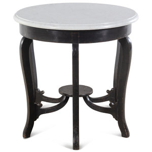 Appraisal: A Chinese Painted Marble-Top Side Table Late th Century Height