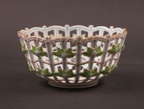 Appraisal: Herend Reticulated Basket Hungarian Herend porcelain basket has an overall