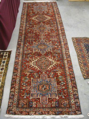 Appraisal: Heriz Persian Handmade Runner six fancy geometric medallions stylized floral