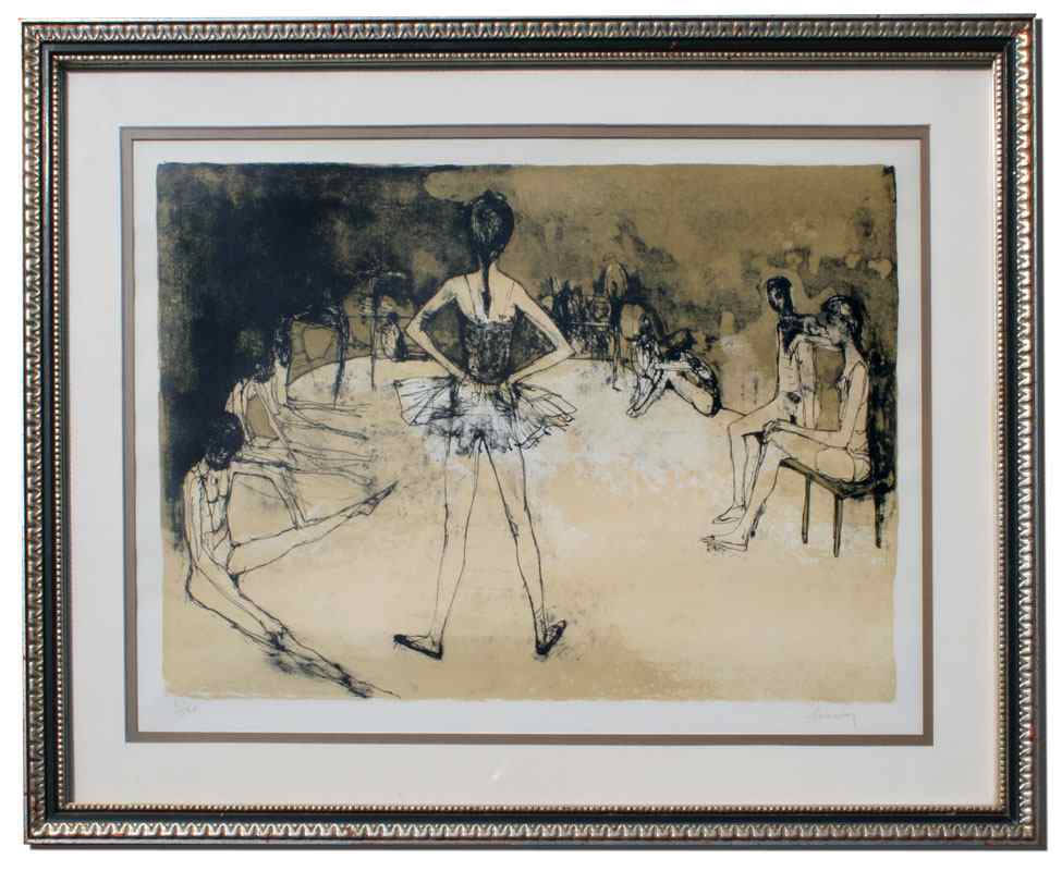 Appraisal: JANSEM Jean French - ''Ballet Class'' Lithograph sight size ''