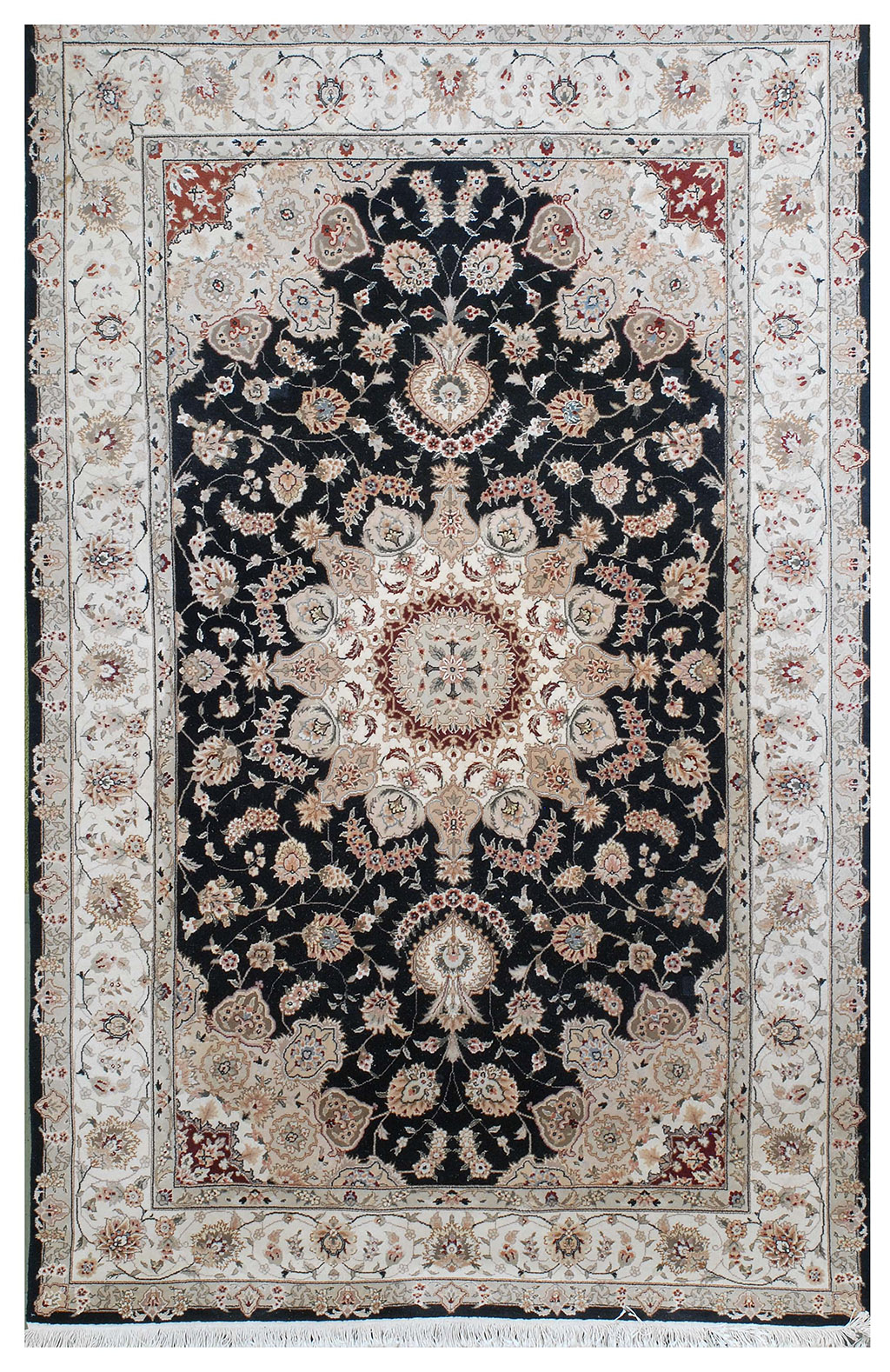 Appraisal: ORIENTAL RUG ISPHAHAN DESIGN ' x ' Central medallion of